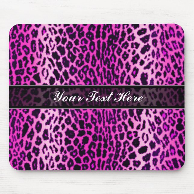 Rosa Leopard-Tierdruck-Gewohnheit Mousepad (Vorne)