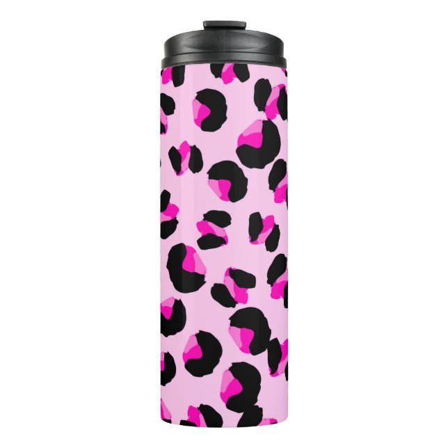 Rosa Leopard. Tierisches Hautmuster. Leopard. Pant Thermosbecher (Vorderseite)
