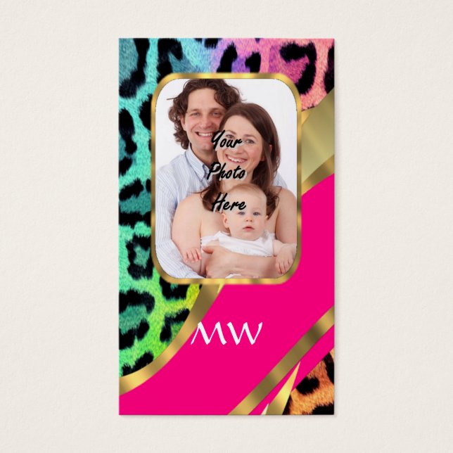 Rosa Leoparddruck in mehrfarbigen Farben (Vorderseite)