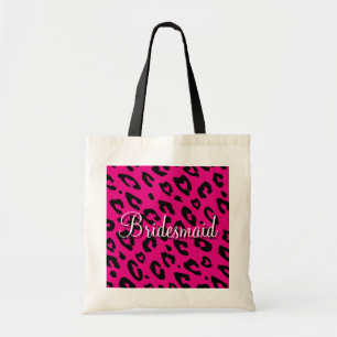 Rosa Leoparden-Druck Brautjungfer Hochzeitstasche Tragetasche