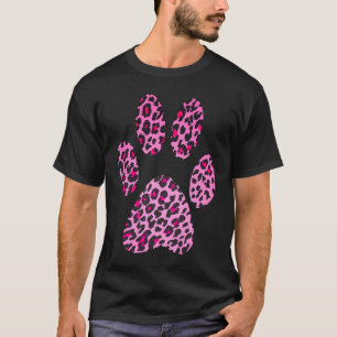 Rosa Leoparden-Druck Pfote Katze Gepard Jaguar Spo T-Shirt