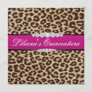 Rosa Leoparden Einladung