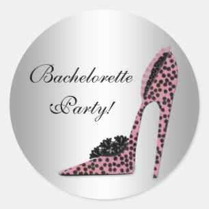 Rosa Leoparden High Heel Schuh Party Aufkleber