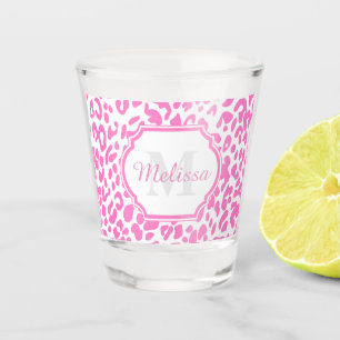 Rosa Leoparden Schnapsglas