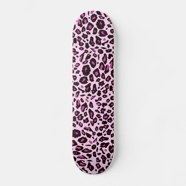 Rosa Leoparden Skateboard (Vorderseite)
