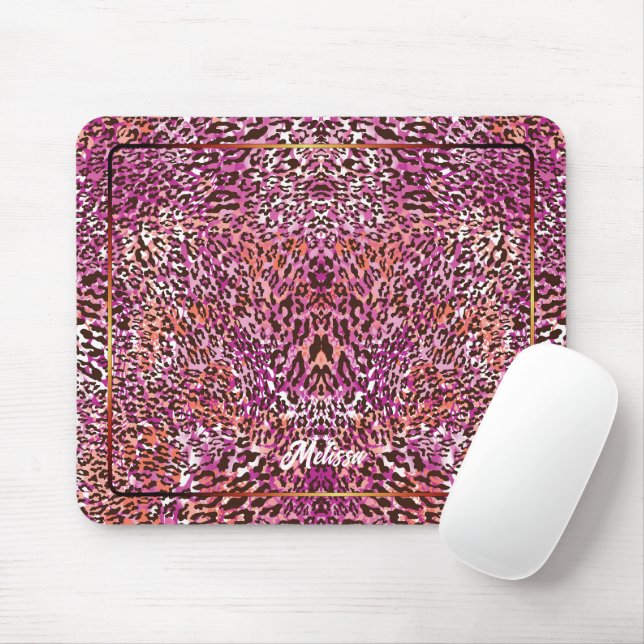 Rosa Leoparden-Tarnmuster-Style benutzerdefinierte Mousepad (Mit Mouse)