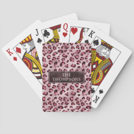 Rosa Leoparden-Tierdruck mit falscher Folie und Na Spielkarten