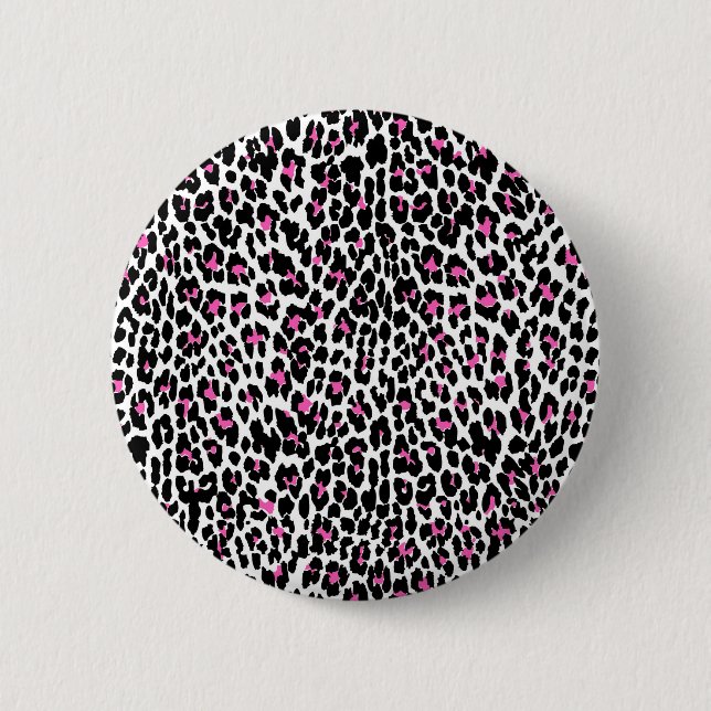 rosa Leopardendruck Button (Vorderseite)