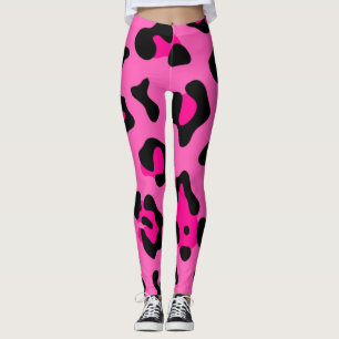Rosa Leopardendruck Leggings