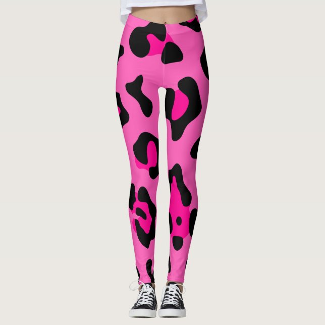Rosa Leopardendruck Leggings (Vorderseite)