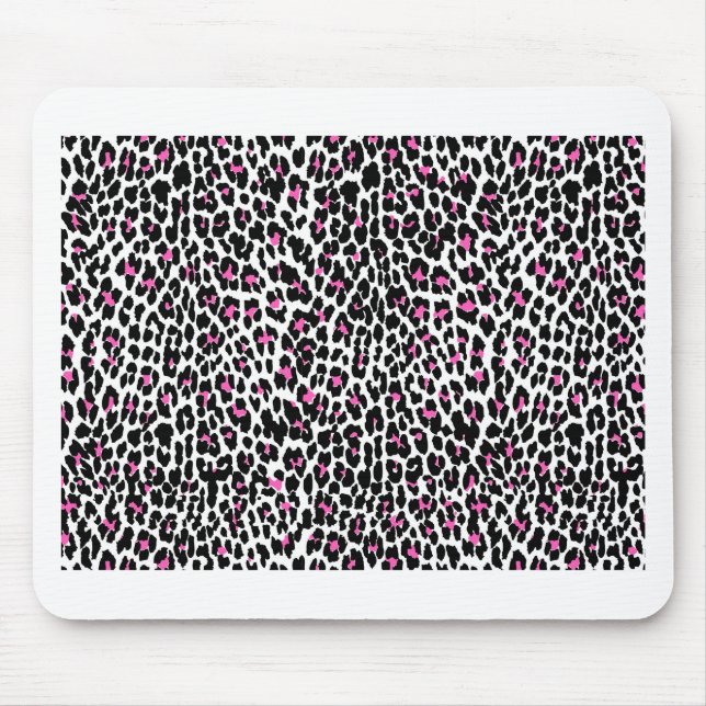 rosa Leopardendruck Mousepad (Vorne)