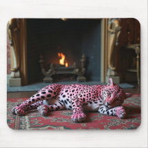 Rosa Leopardenmousepad