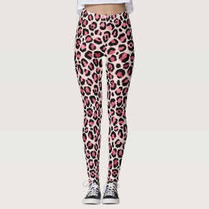 Rosa Leopardenmuster Leggings