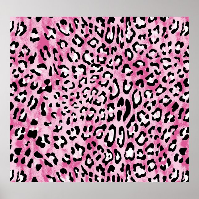 Rosa Leopardenmuster. Poster (Vorne)