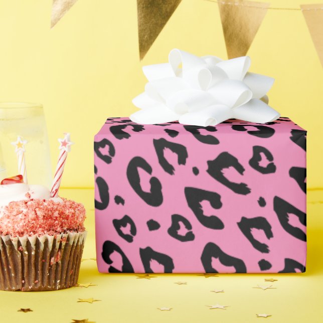 Rosa Leopardenpapier Geschenkpapier (Geburtstagsparty)