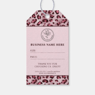 Rosa Leopardenprint-Logo-Preisschilder für den Cus Geschenkanhänger