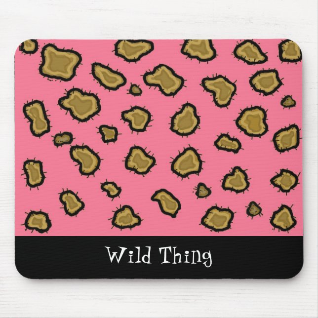 Rosa Leopardenprint Mousepad (Vorne)