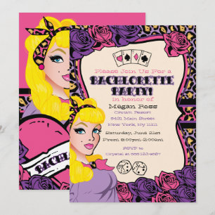 Rosa Leopardenprint, Pin-up-Party-Einladungen Einladung