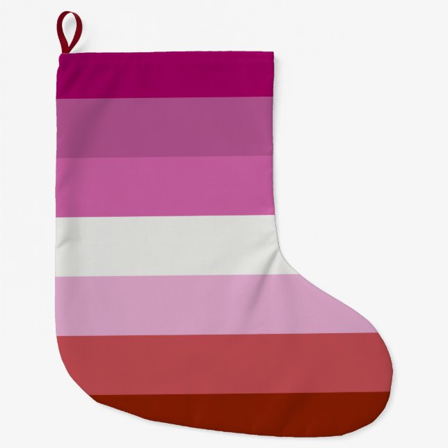 Rosa Lesbische Flagge Großer Weihnachtsstrumpf (Vorderseite)