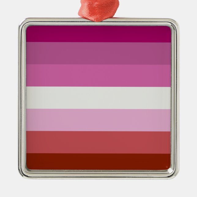Rosa Lesbische Flagge Ornament Aus Metall (Vorne)