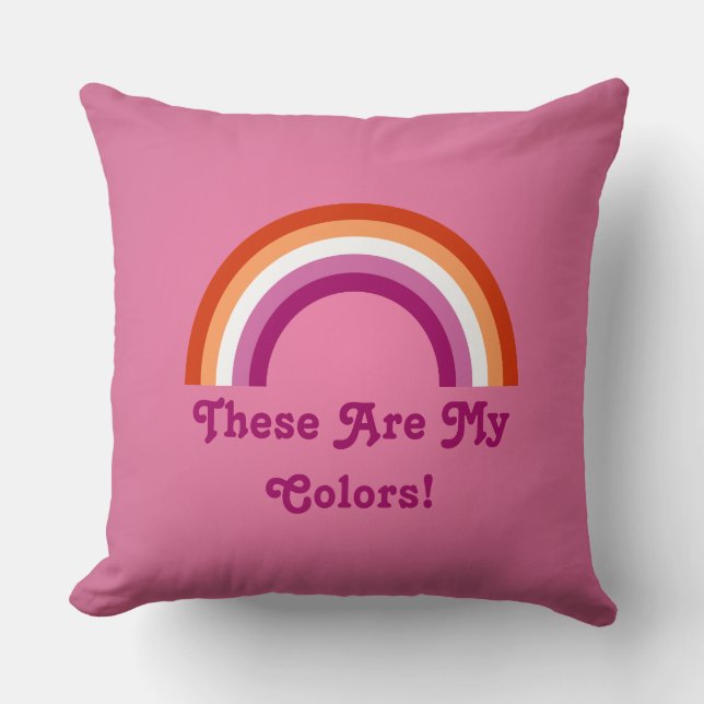 Rosa Lesbischer Stolz Regenbogen Kissen (Vorderseite)