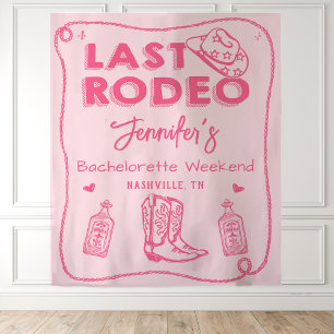 Rosa Letztes Rodeo Cowgirl Junggesellinnen-Wochene Wandteppich