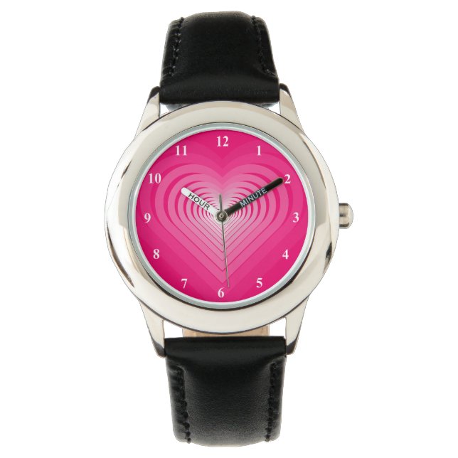 Rosa Liebe Armbanduhr (Vorderseite)