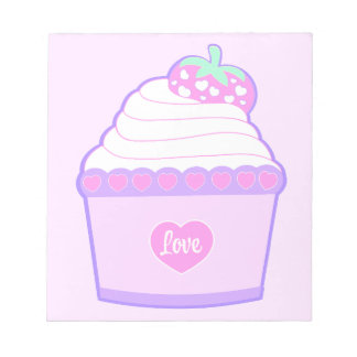 Rosa Liebe Cupcake Notepad Notizblock