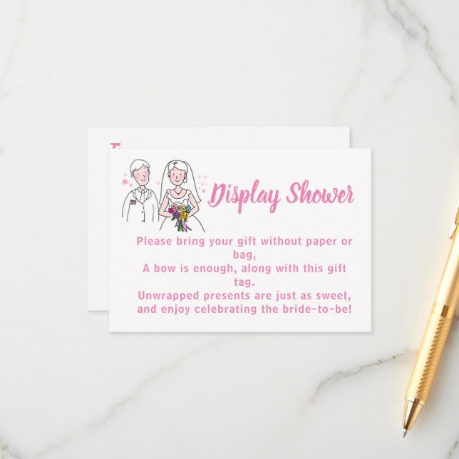 Rosa Liebe Display Bridal Polterabend Begleitkarte (Vorderseite/Rückseite Beispiel)