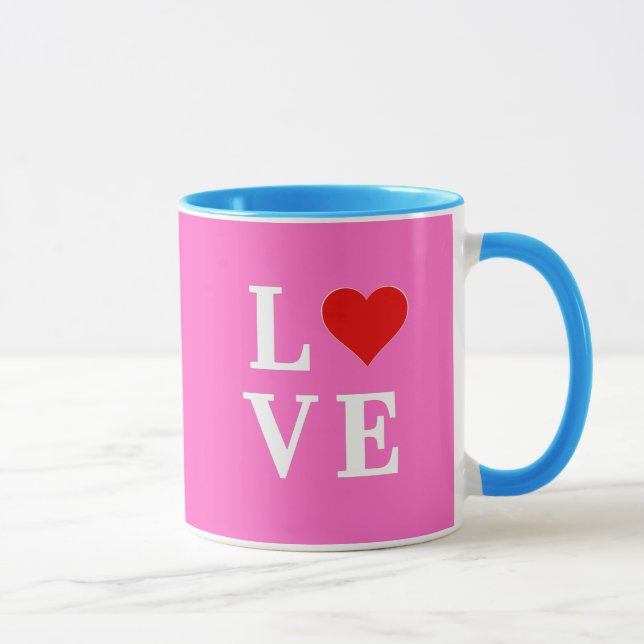 Rosa LIEBE Elegant Stilvoll Tasse (Rechts)