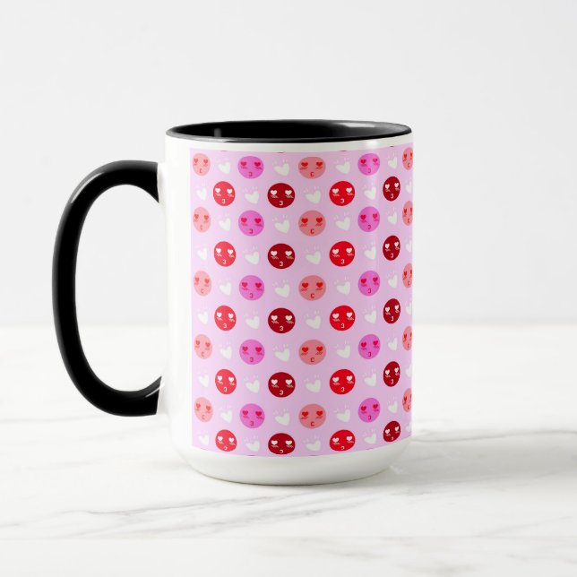 Rosa Liebe Emoji Kaffeetasse (Links)