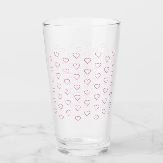 Rosa Liebe - Farben hinzufügen - Herz Glas (Vorderseite)