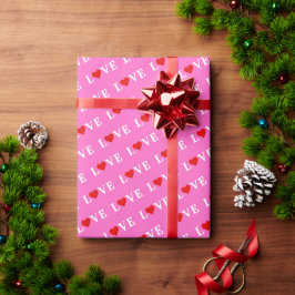 Rosa LIEBE Geschenkpapier