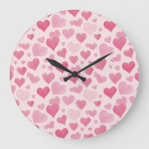Rosa Liebe Große Wanduhr