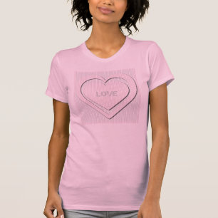 Rosa Liebe Herz 2 T - Shirt