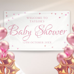 Rosa Liebe Herz Baby Girl Dusche Begrüßungszeichen Banner