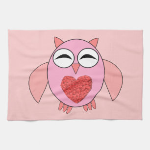 Rosa Liebe Herz Backowl Küchentuch