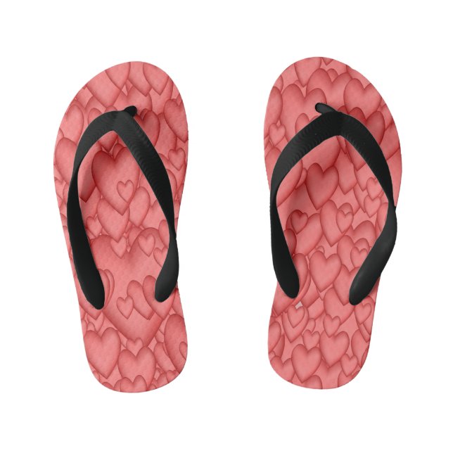 Rosa Liebe Herz dekorativ Kinderbadesandalen (Fußbett)