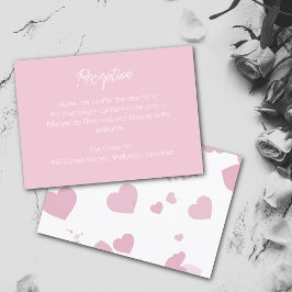 Rosa Liebe Herz Hochzeitkarte Dankeskarte