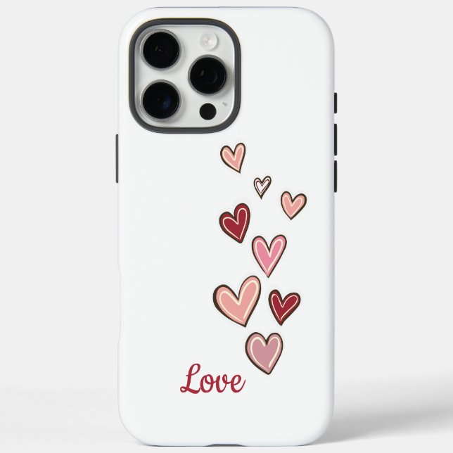 Rosa Liebe Herz iPhone 16 Pro Max Hülle (Rückseite)