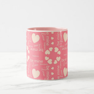 Rosa Liebe Herz ist mein Zweifarbige Tasse