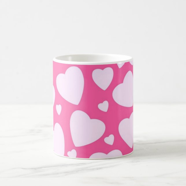 Rosa Liebe Herz Kaffeetasse (Mittel)