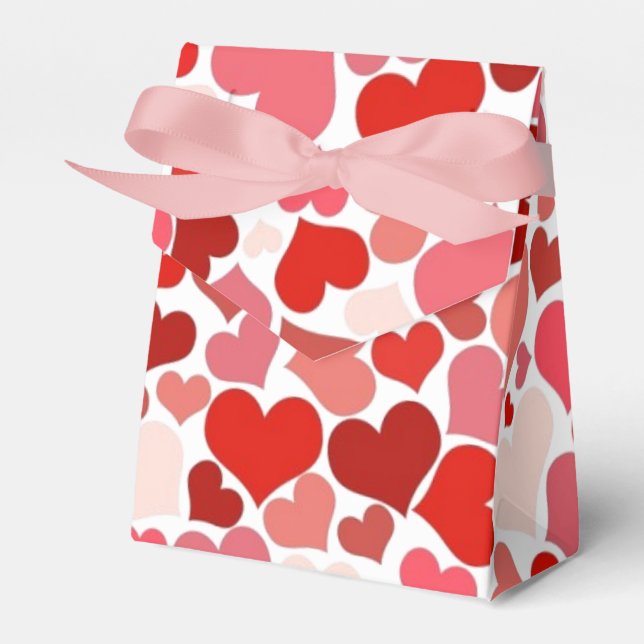 Rosa Liebe Herz Mosaik Romantische Gefälligkeitsbo Geschenkschachtel (Vorderseite)