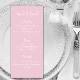 Rosa Liebe Herzkarte Menükarte