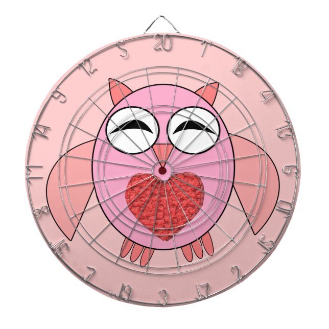 Rosa Liebe Herzklappen Dartscheibe (vorne)