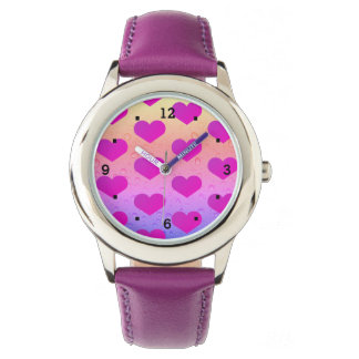 Rosa Liebe Herzrasenwache Armbanduhr