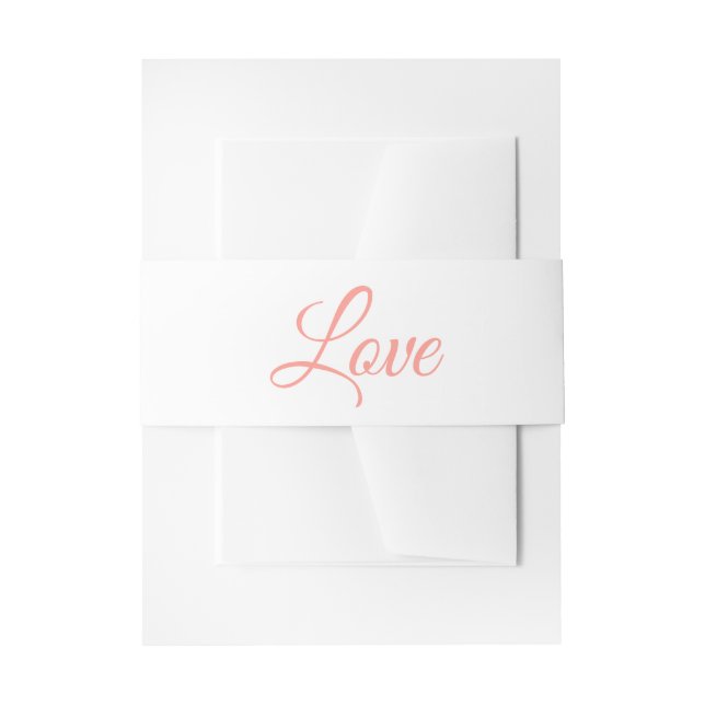 Rosa Liebe Hochzeit Brautparty Modernes, Minimalis Einladungsbanderole (Vorderseite Beispiel)