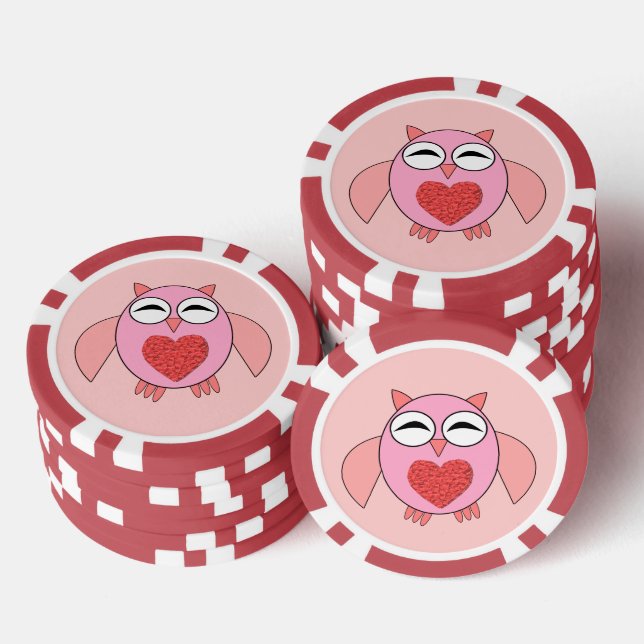 Rosa Liebe Hörschüssel Pokerchips (Stapel)