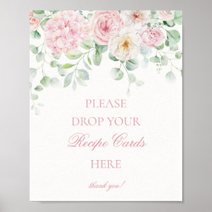 Rosa Liebe in Blümflora Hydrangea gemeinsam ein Re Poster