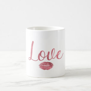 Rosa Liebe Lippen Kaffeetasse
